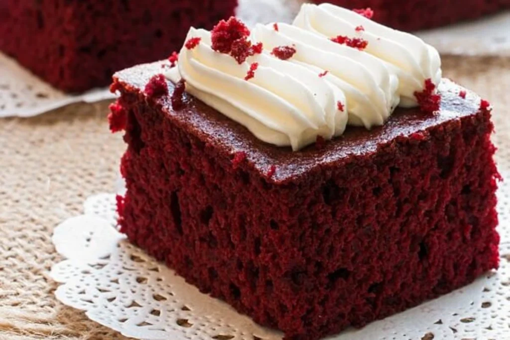 Red velvet cake with cream cheese filling