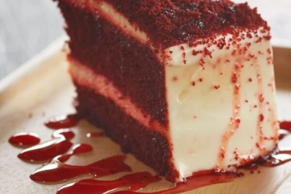 Red velvet cake with dates