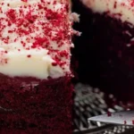 Red velvet cake with mozzarella